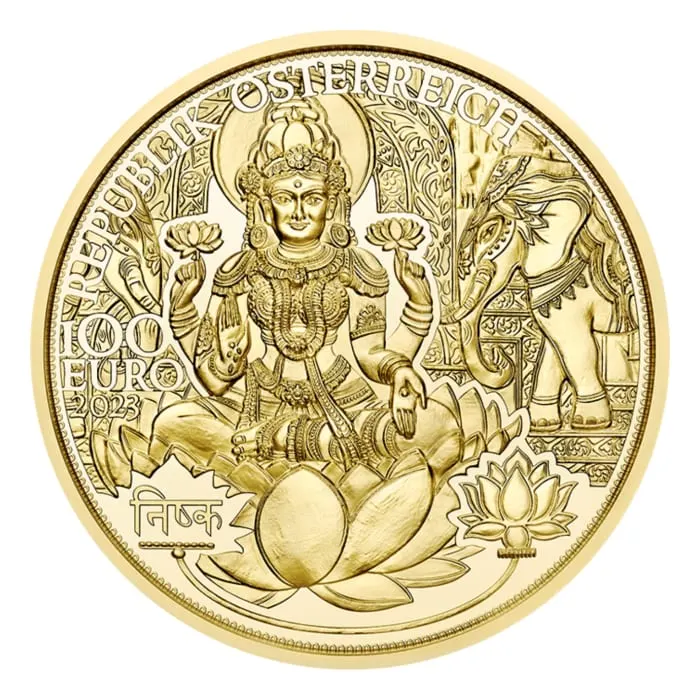 2023 1/2オンス オーストリア ザ・マジック・オブ・ゴールド・シリーズ インドの黄金 0.986金プルーフ貨幣