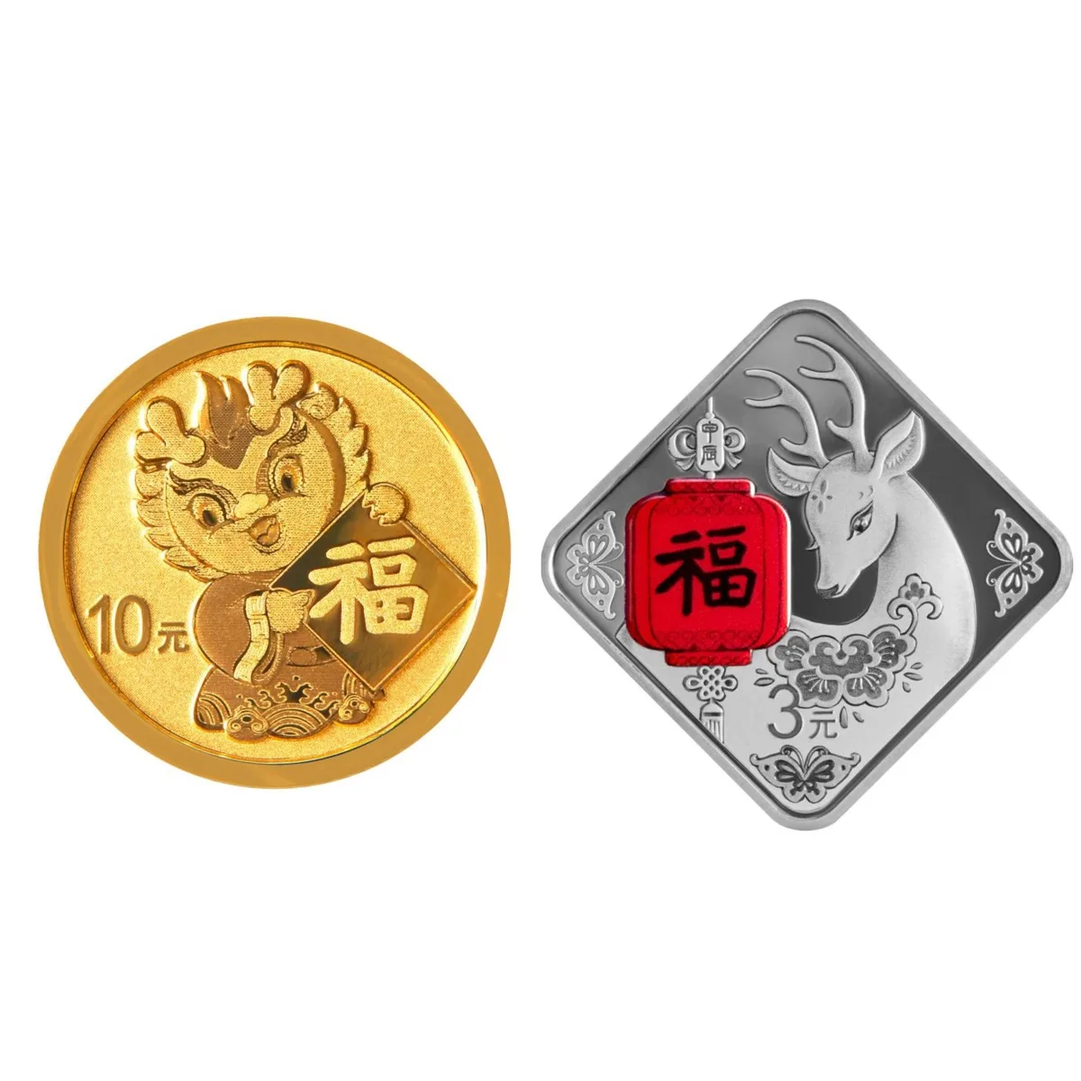 2024年中国新年祝賀.999金銀セット