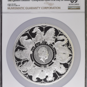 2021 2Kg英国女王獣コンプリート.999銀貨プルーフ貨幣 NGC FDI PF69 (Cert# 4)