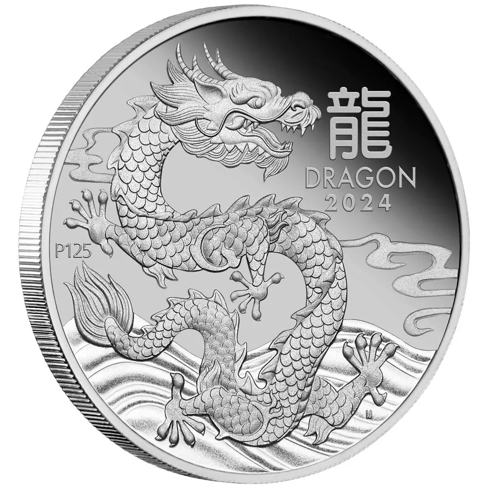 2024 1オンス・オーストラリア月シリーズIII-辰年.9995プラチナ・プルーフ貨幣