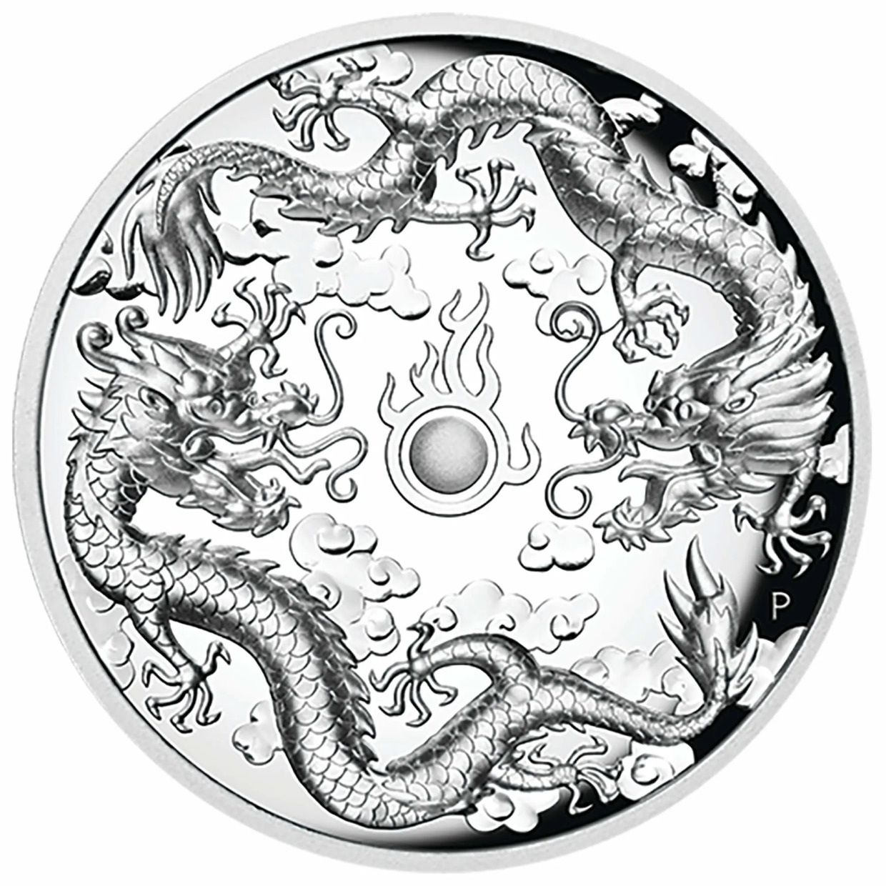 2019年 2オンス オーストラリア ダブルドラゴン ハイレリーフ .9999銀貨 プルーフ貨幣