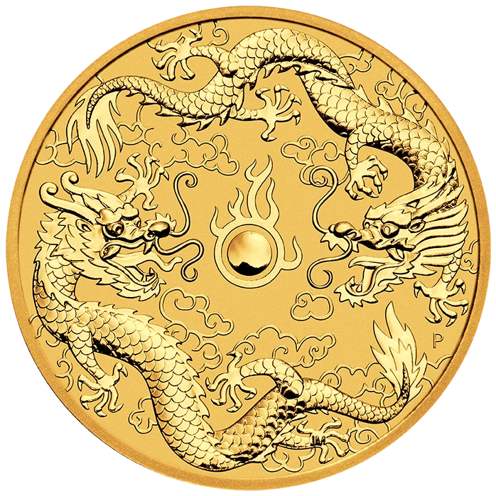 2020年 1オンス オーストラリア ダブルドラゴン .9999金貨 BU