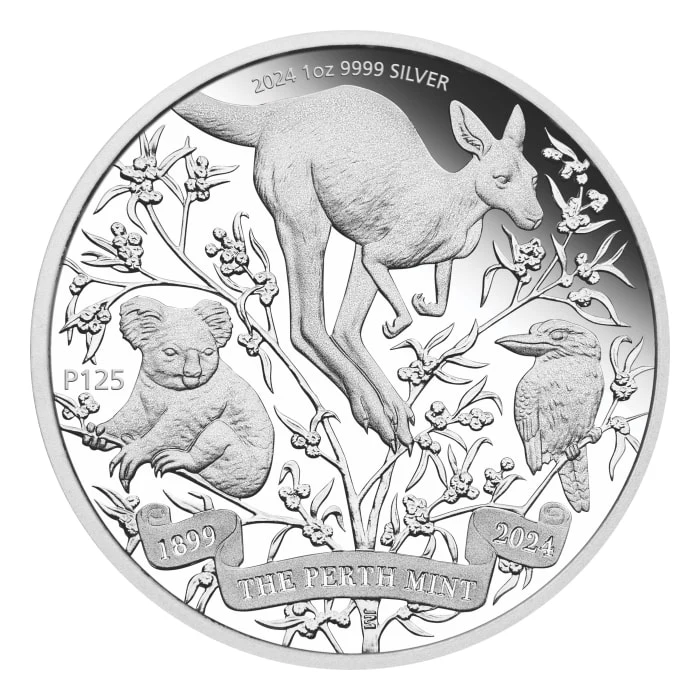 2024 1オンス オーストラリア パース造幣局125周年記念.9999銀貨プルーフ貨幣