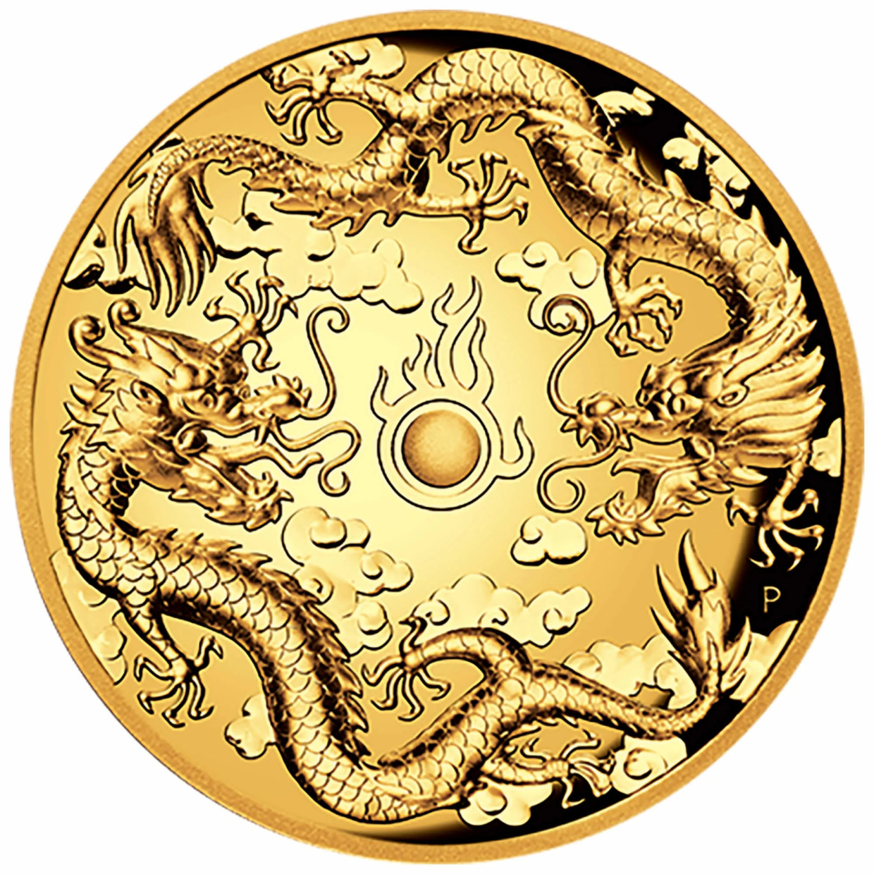 2019年 2オンス オーストラリア ダブルドラゴン .9999金 ハイレリーフ プルーフ貨幣