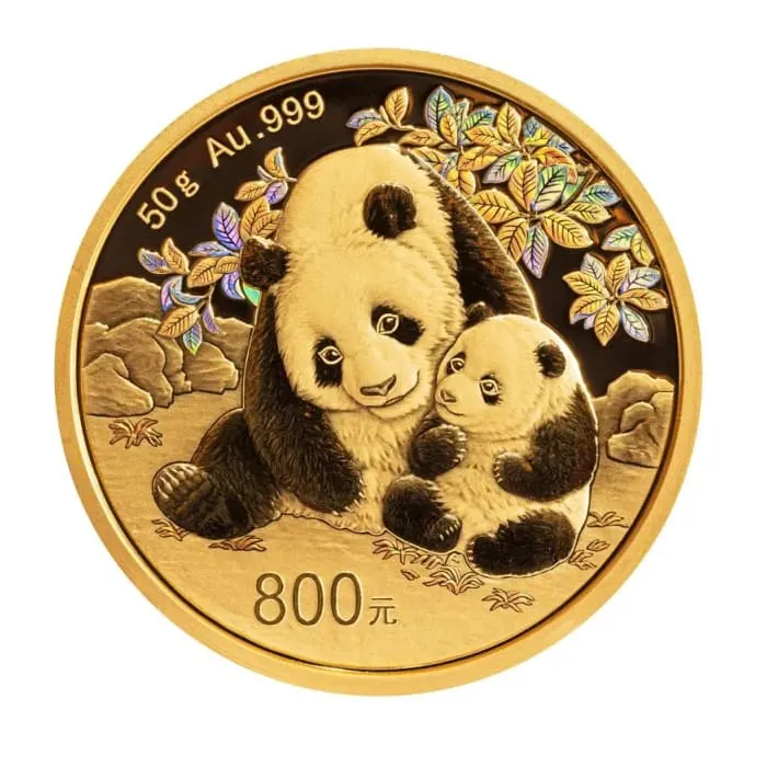 2024 50gチャイナ・パンダ999金プルーフ貨幣