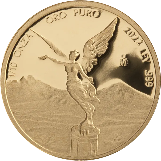 2022年 1/10オンス メキシコ・リベルタ 0.999金プルーフ貨幣