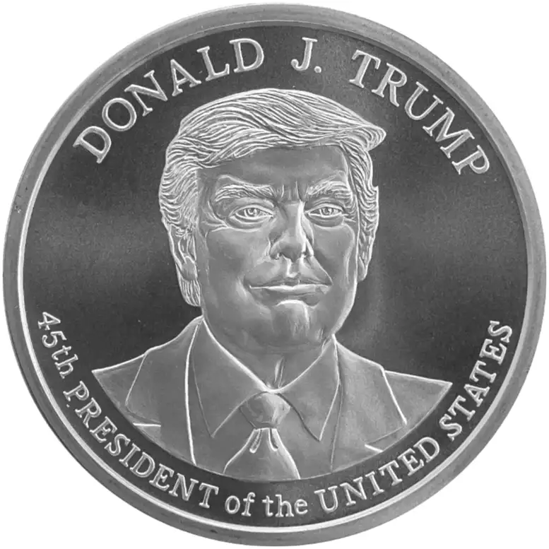 1オンス ゴールデンステートミント大統領ドナルド・J・トランプ .999シルバーBUラウンド