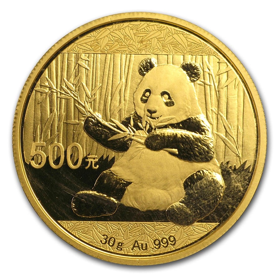 2017年30グラム中国パンダ.999金貨