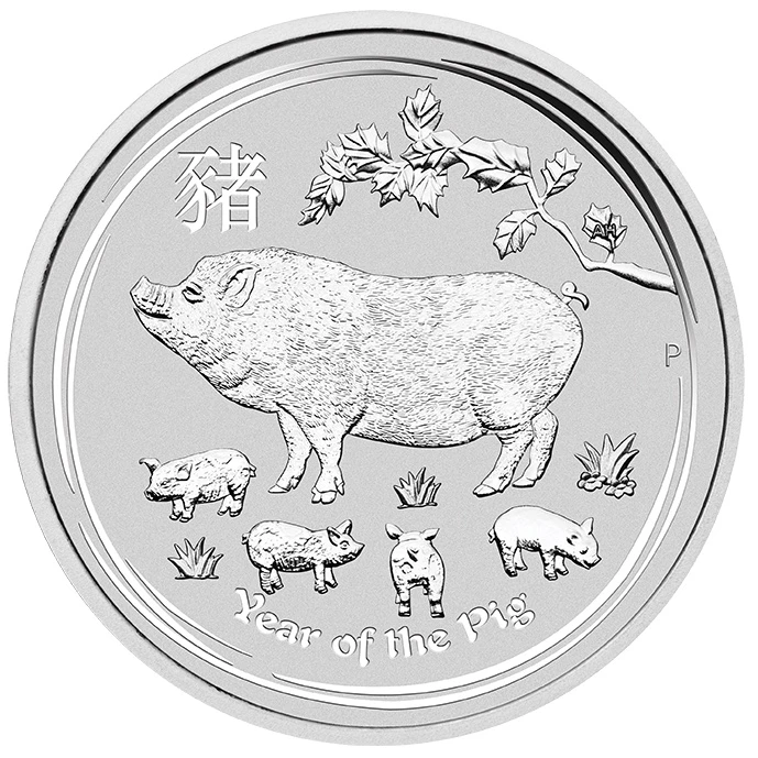 2019年 1オンス オーストラリア 月シリーズII 亥年 .9999銀貨