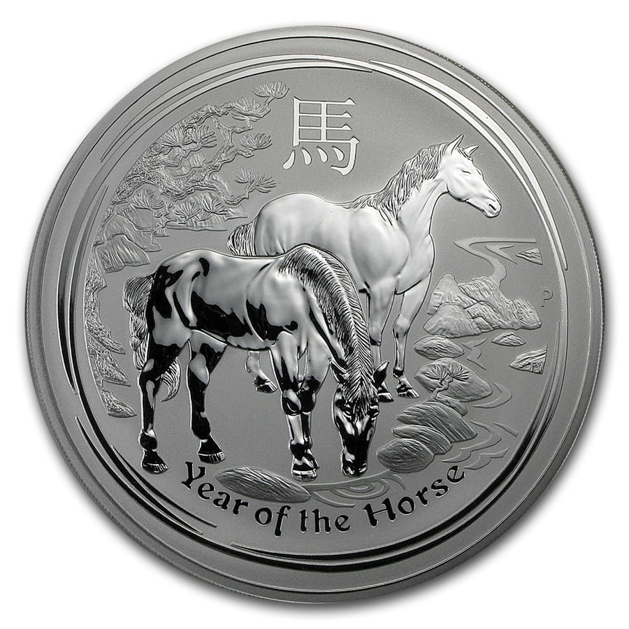 2014年1kg オーストラリア旧馬年.999銀貨