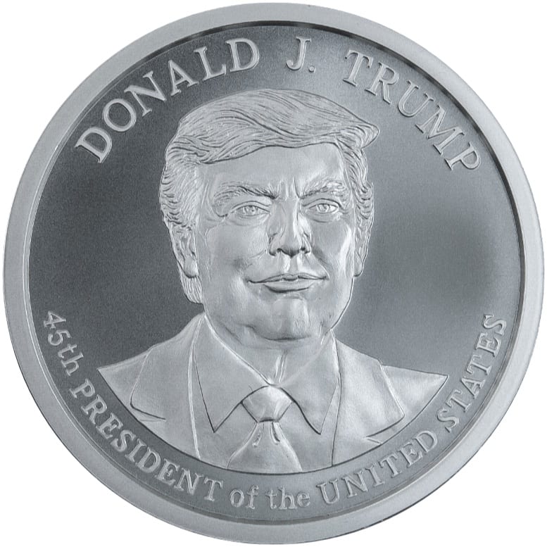 2オンス ゴールデンステートミント 大統領 ドナルド・J・トランプ .999シルバー BUラウンド