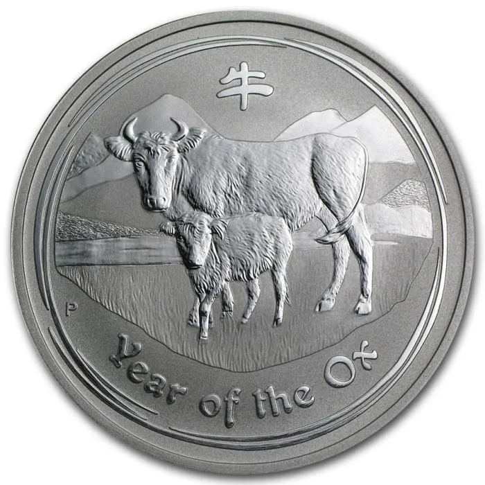 2009年 1オンス オーストラリア月シリーズII 丑年.999銀貨 BUコイン