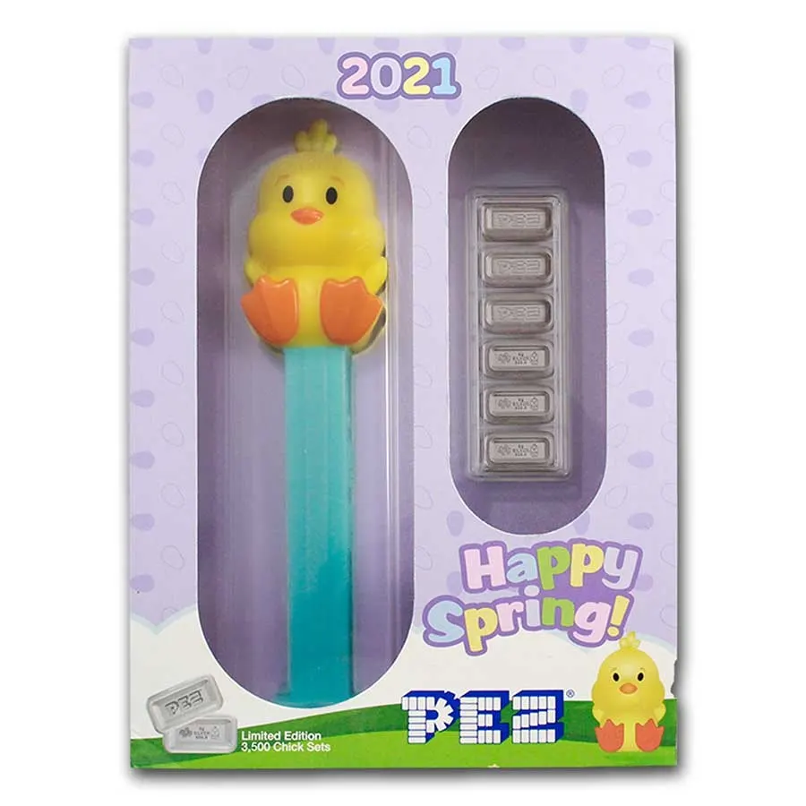 2021 パンプ・スイス・ひよこPEZディスペンサー30グラム＆.9999銀ウエハース