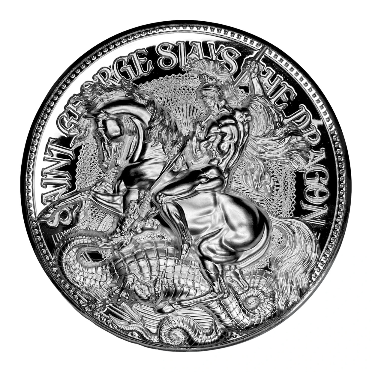 2021 チャド 2オンス St George Slays The Dragon .999銀貨プルーフ貨幣