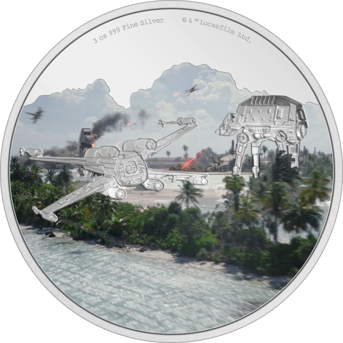2022 3オンス ニウエ 星戦争 戦闘シーンスカリフ.999銀貨プルーフ貨幣