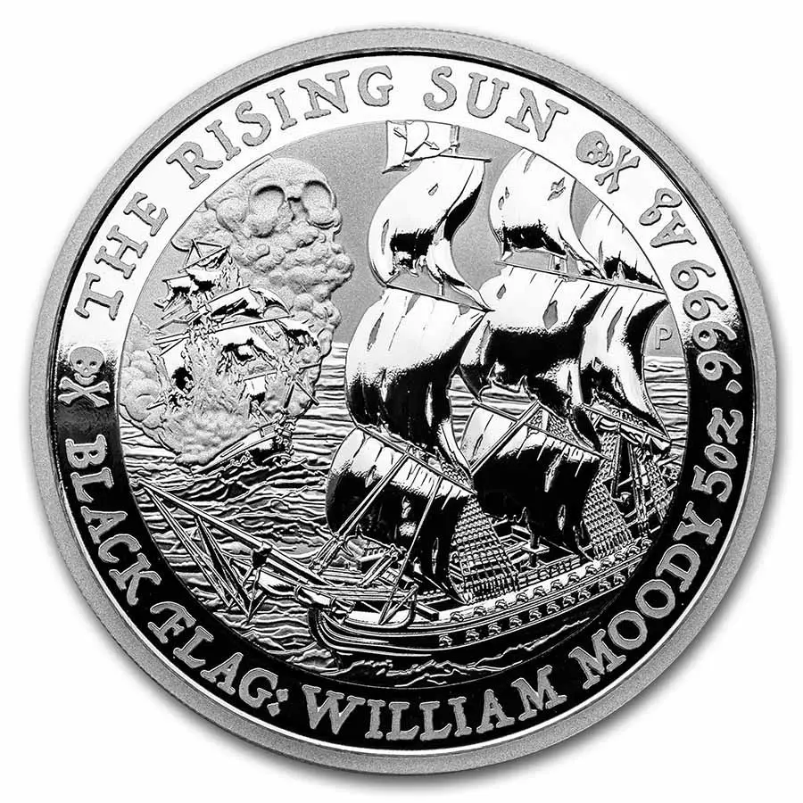 2022年 5オンス ツバル黒旗-旭日旗.9999銀貨 BUコイン