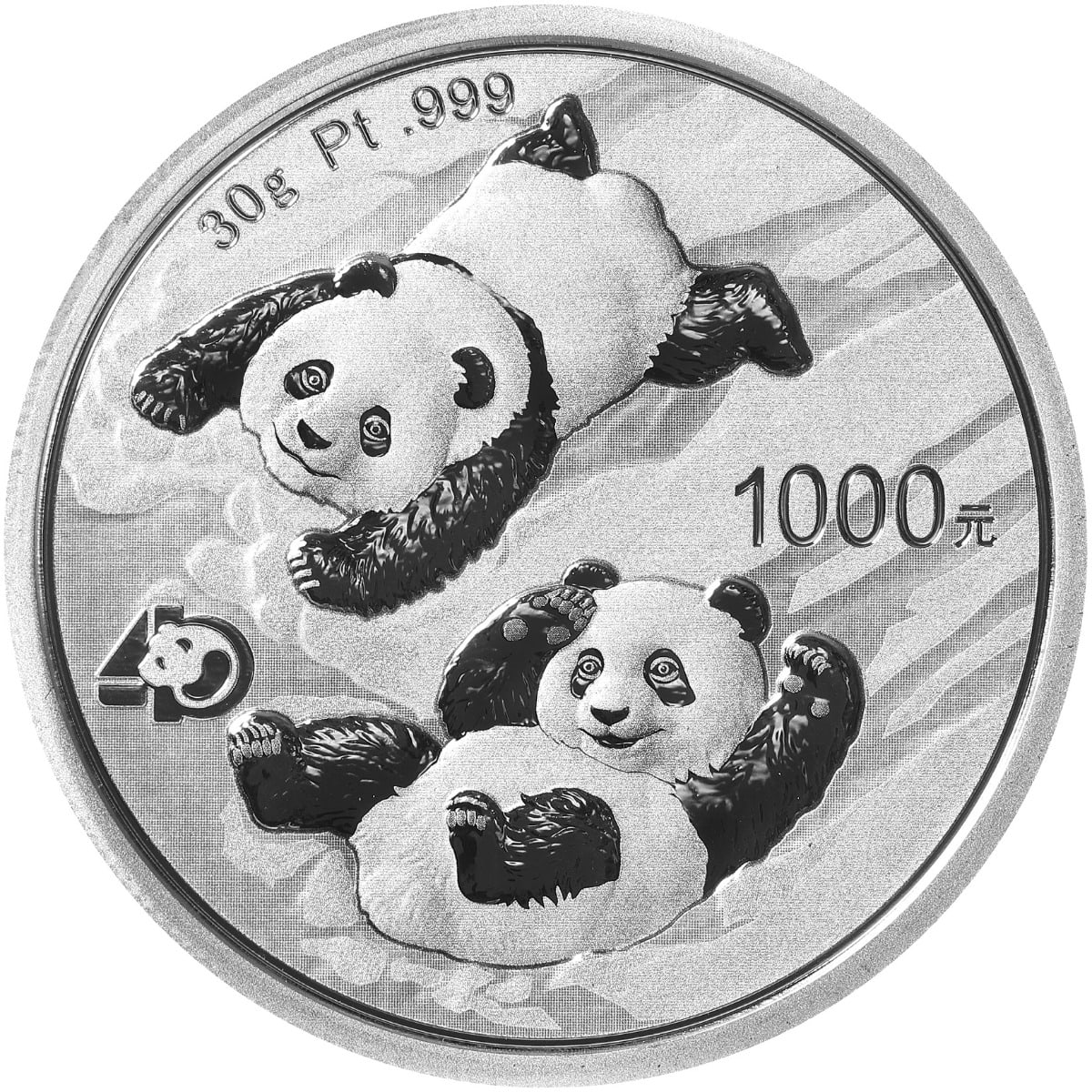 2022 30グラム 中国パンダ999プラチナコイン