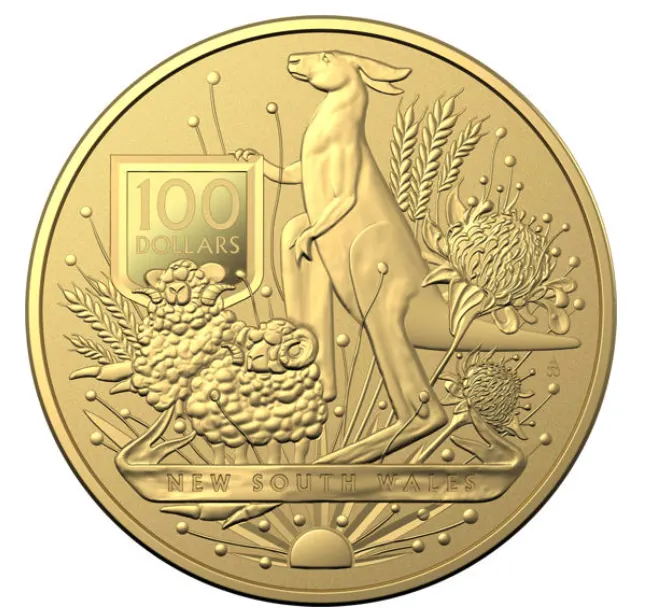 2022年 1オンス オーストラリア紋章（ニューサウスウェールズ） .9999金貨 BUコイン