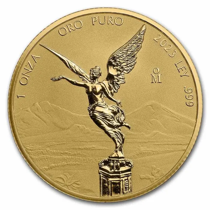 2023年 1オンス メキシコ・リベルタード.999金貨 逆プルーフ貨幣