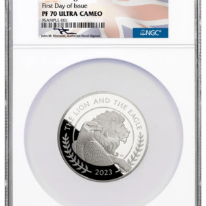 2023 5oz British Lion & Eagle .999 Silver Coin Proof Coin (NGC PF70 FDI)
