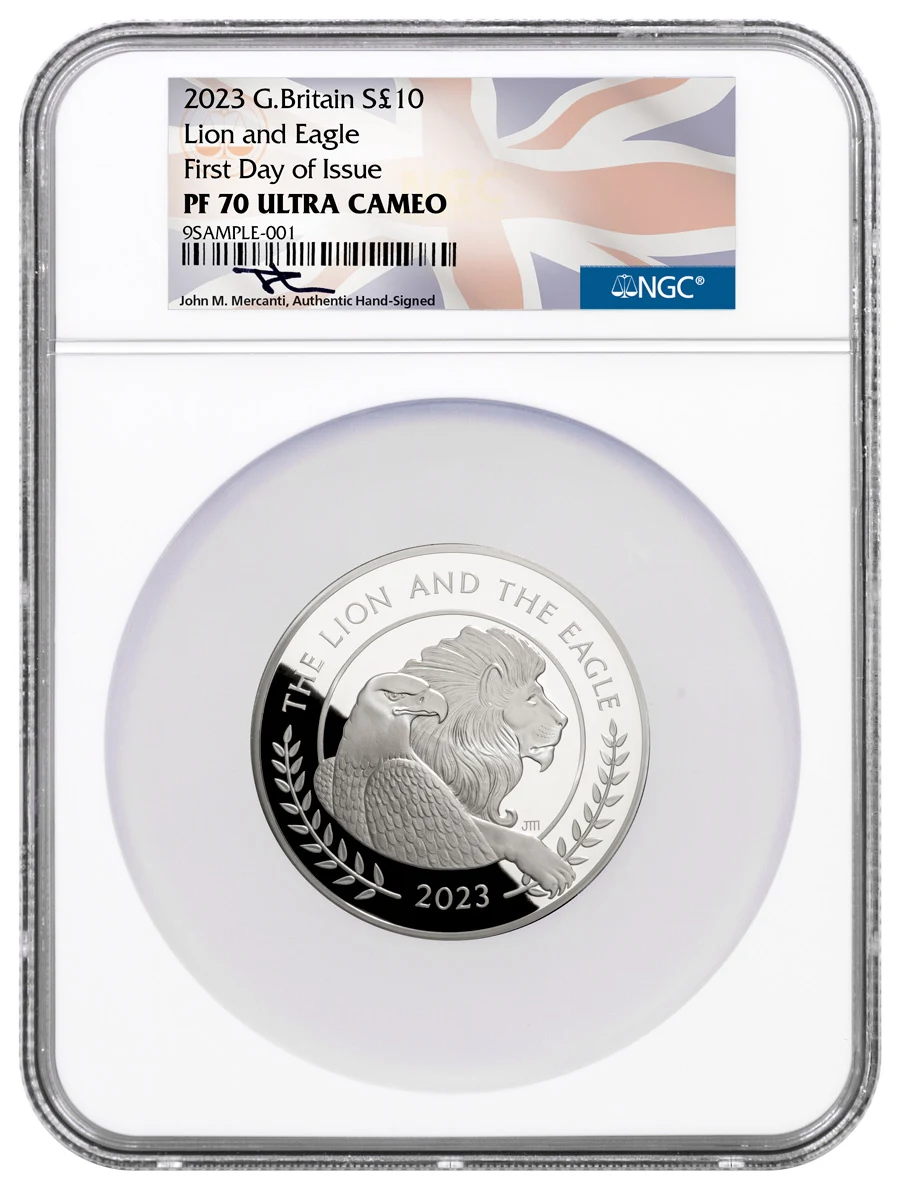 2023 5oz British Lion & Eagle .999 Silver Coin Proof Coin (NGC PF70 FDI)