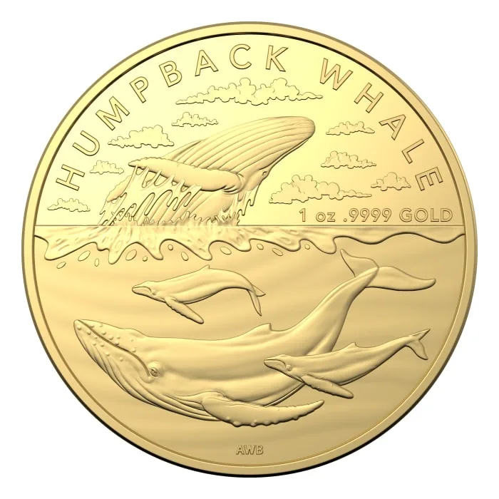 2023 1オンス オーストラリア南極地域 – ザトウクジラ .9999金BUコイン