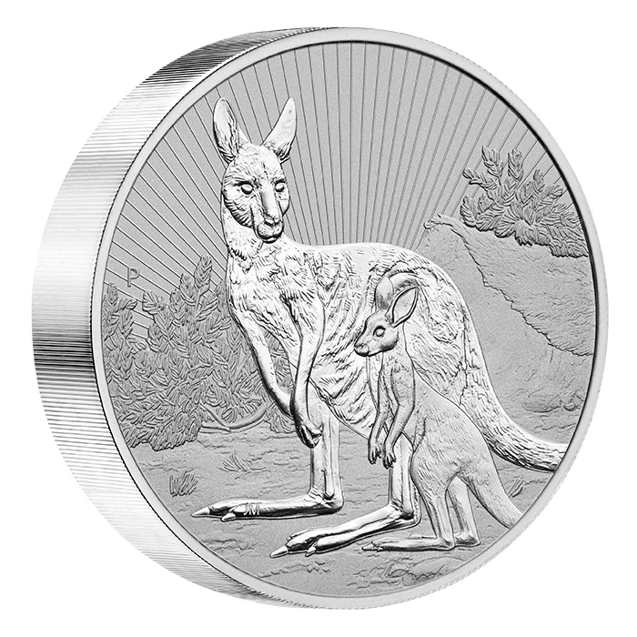 2023年 10オンス オーストラリア 母と子 – カンガルー .9999銀貨 BUコイン