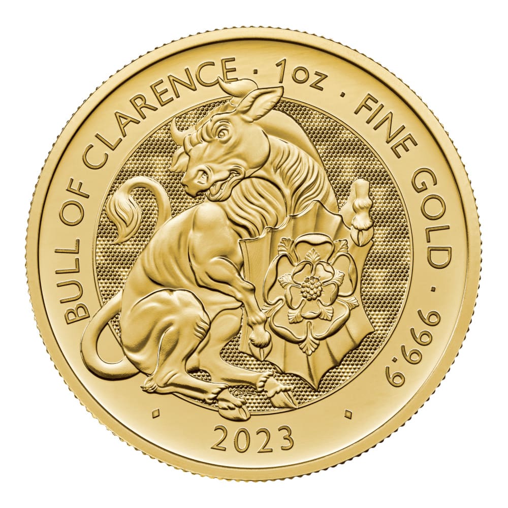 2023年 1オンス 英国王室チューダー獣シリーズ クラレンスの雄牛 .9999金貨
