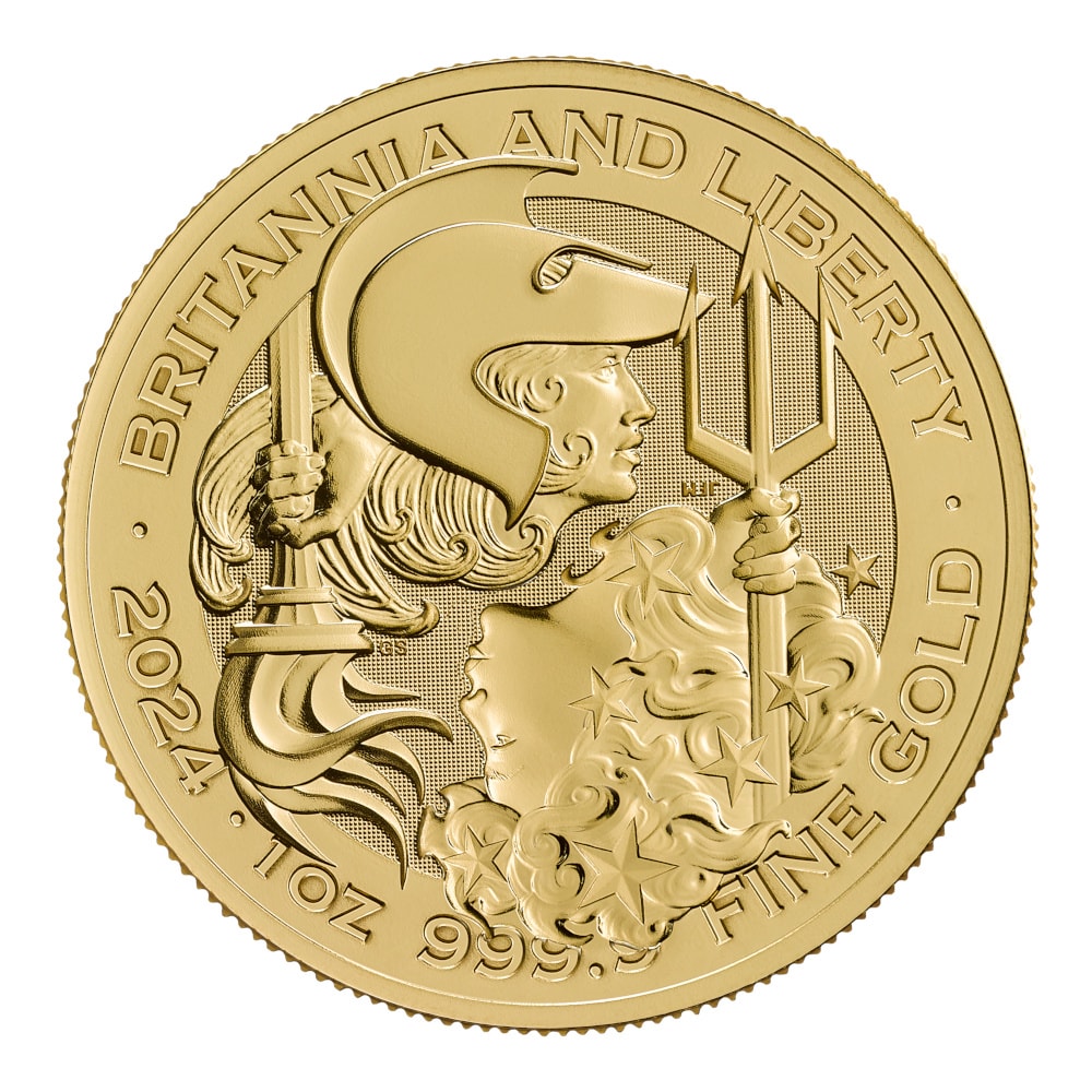 2024 1オンス グレートブリテン ブリタニア＆リバティ金貨 BUコイン