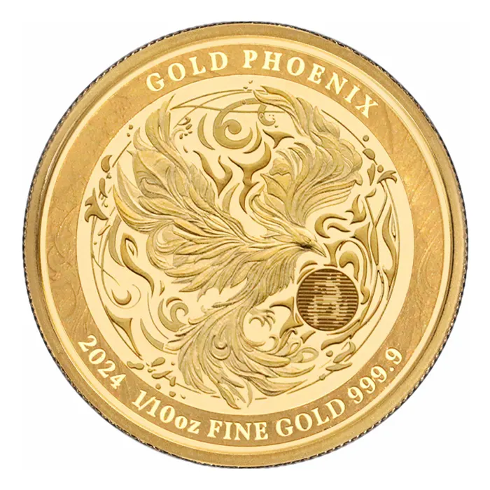 2024年 1/10オンス ニウエ・フェニックス.9999金プルーフ貨幣