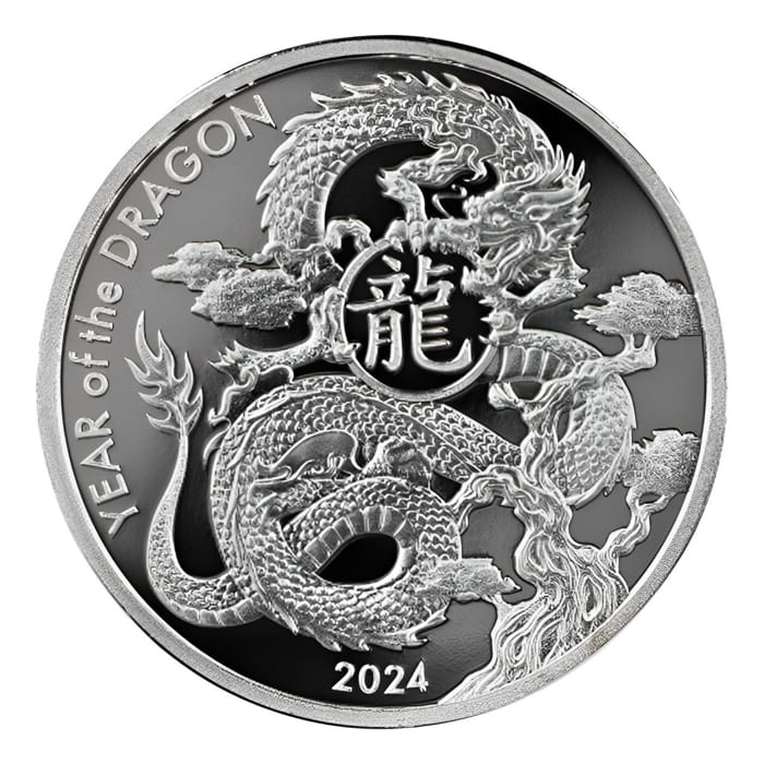 2024 1オンス 朝日ルナドラゴン.999シルバーラウンド