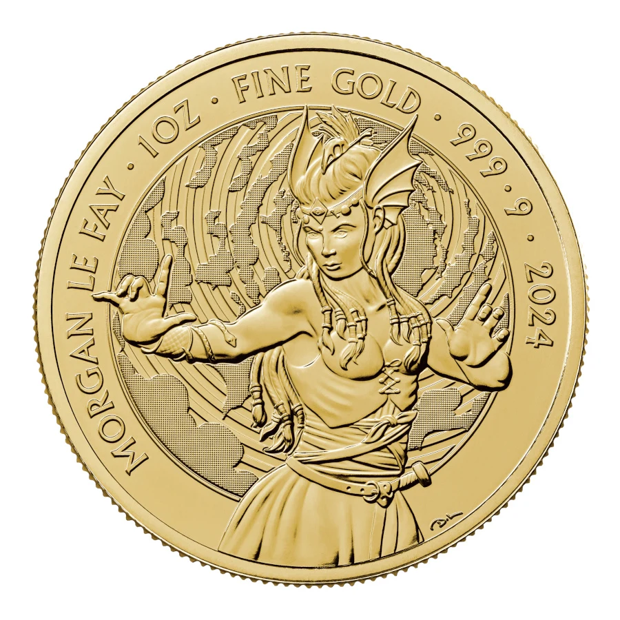 2024 1オンス グレートブリテン神話と伝説-モルガン・ル・フェイ.9999金BUコイン