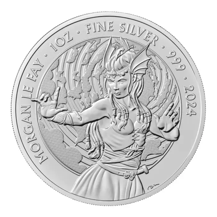 2024 1オンス グレートブリテン神話と伝説-モルガン・ル・フェイ.999銀貨 BUコイン（状態いろいろ）