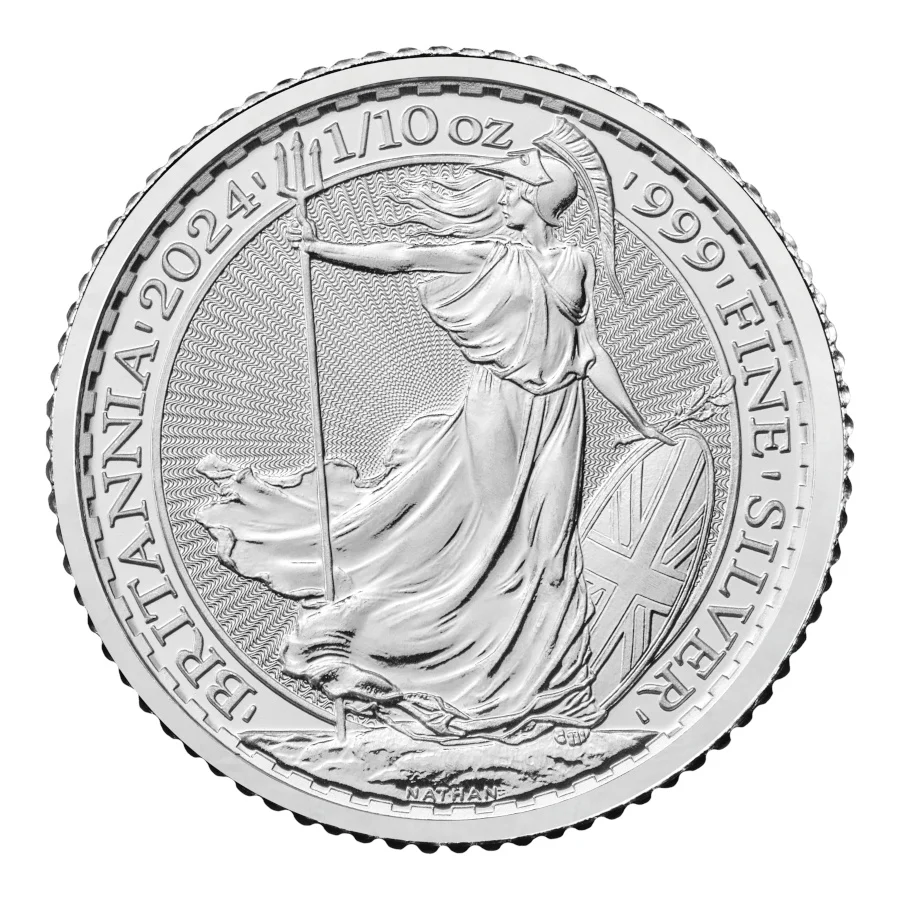 2024 1/10オンス イギリス ブリタニア .999銀貨 BU