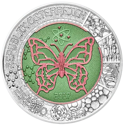 2017年 16.5グラム オーストリア銀貨＆ニオブ – 小宇宙.900銀貨