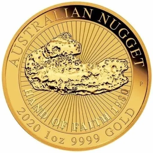 2020年 1オンス オーストラリア・ナゲット – 信仰の手 .9999金貨 BUコイン
