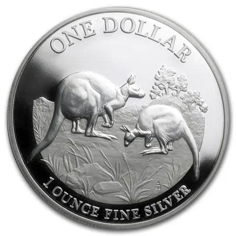 2014年 1オンス オーストラリア・カンガルー .999銀貨プルーフ貨幣
