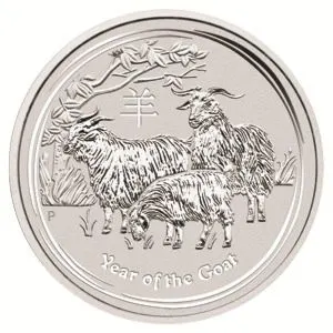 2015年 1キロ オーストラリア ヤギ年 .999銀貨