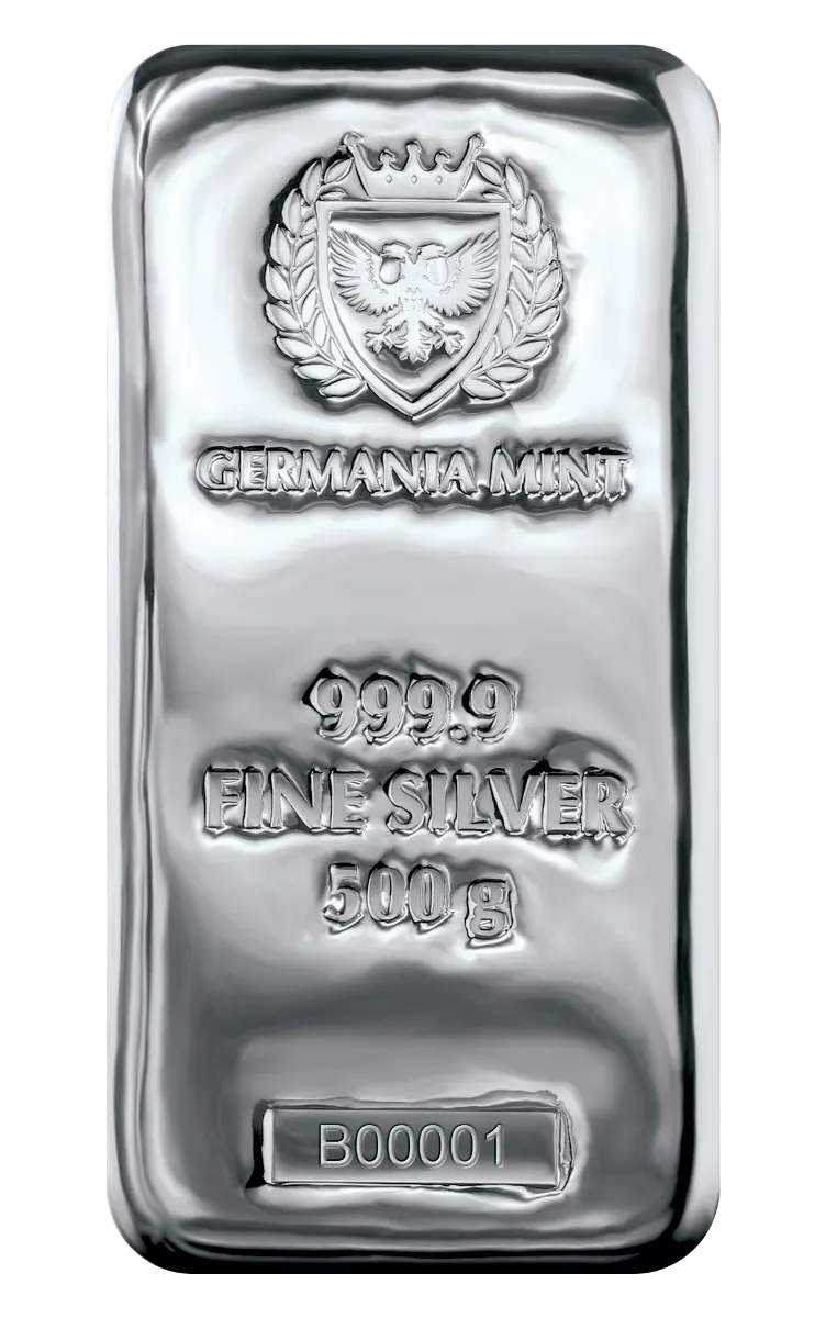 500g ゲルマニア・ミント .9999シルバー・バー