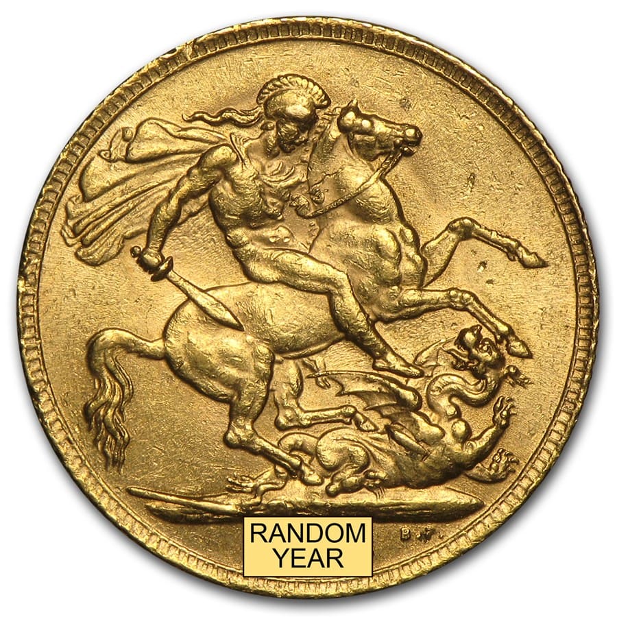 ランダム年 0.2354オンス 英国ソブリン 0.9167金貨