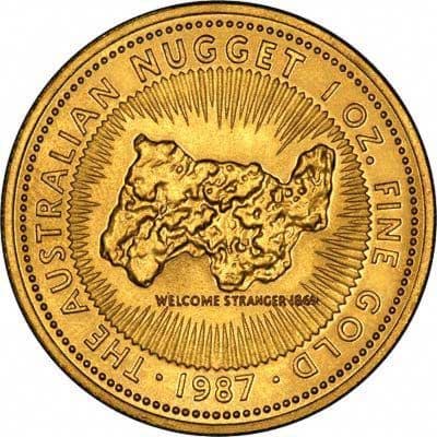 1987年 1オンス オーストラリア・ナゲット .9999金貨（コンディション様々）