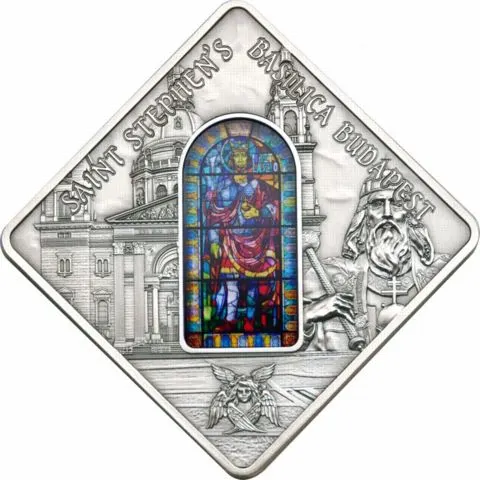 2014 50グラム Palau Sacred Art – Holy Windows：聖ステファノ聖堂 ブダペスト .925シルバーアンティーク仕上げ