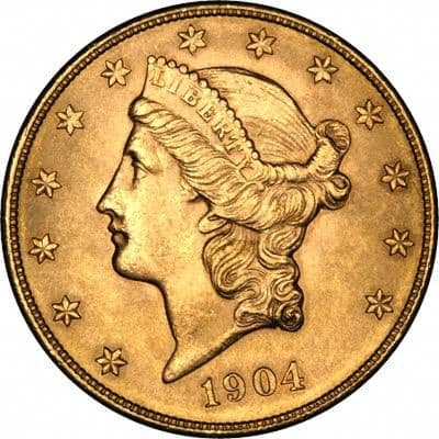 1904年 0.9675オンス アメリカ・リバティ・ダブル・イーグル 0.900金貨