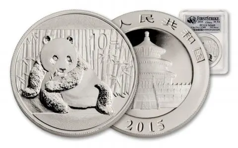 2015 1オンス中国パンダ.999銀貨 MS69 PCGS ファーストストライク