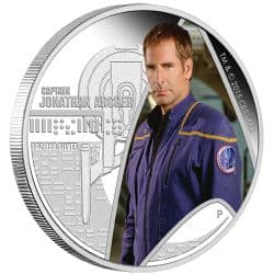 2015 1オンス ツバル スタートレック：エンタープライズ – ジョナサン・アーチャー船長 .999銀貨プルーフ貨幣