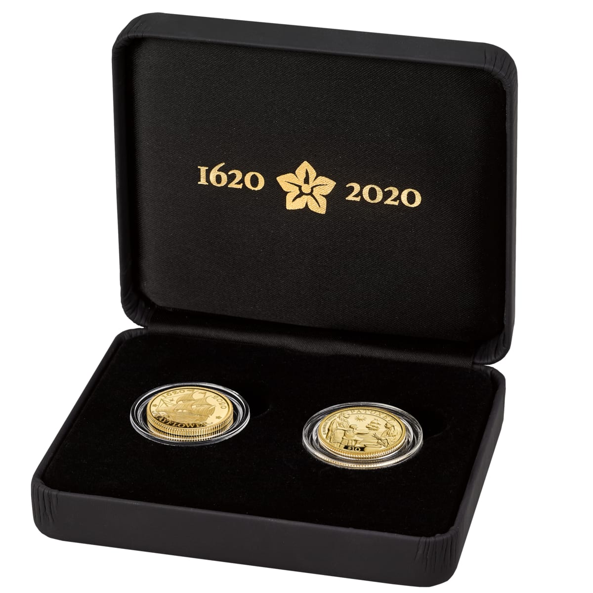 2020年 1/4オンス メイフラワー号航海400周年記念 英国.9999金プルーフコイン 2コインセット