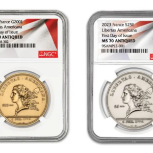 2023年 2オンス フランス リベルタス・アメリカーナ 999ハイレリーフコイン（NGC MS70 FDI）