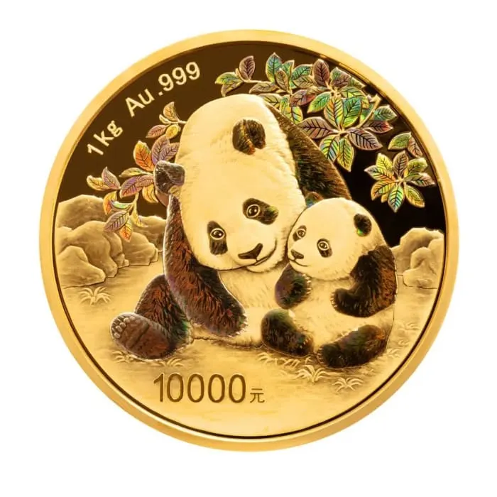 2024 1kgチャイナ・パナダ999金プルーフ貨幣