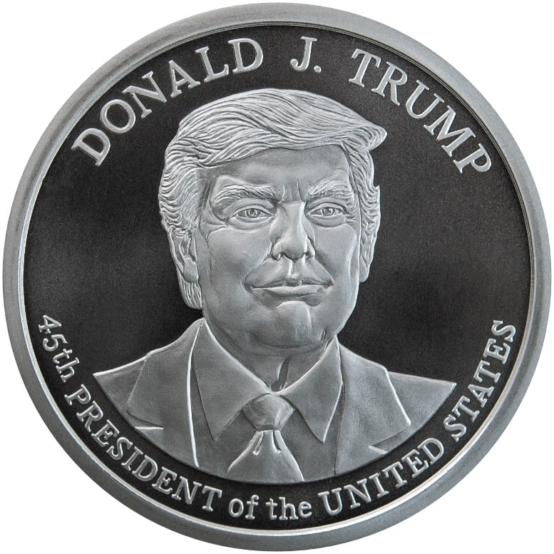 5オンス ゴールデンステートミント 大統領 ドナルド・J・トランプ .999シルバー BUラウンド