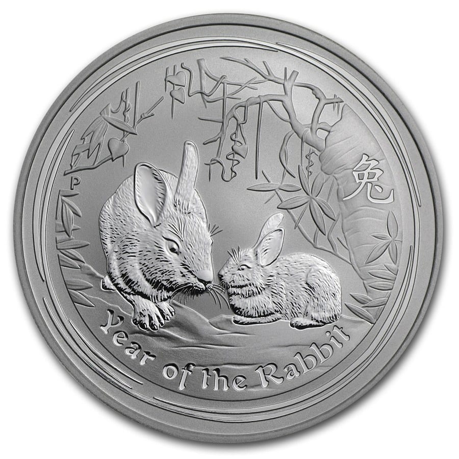 2011年 1オンス オーストラリア 月シリーズII ウサギ .999銀貨 BU
